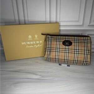 Vintage Burberry Nova Check Clutch Bag | Burberry’s Plaid Canvas Pouch | Auth
